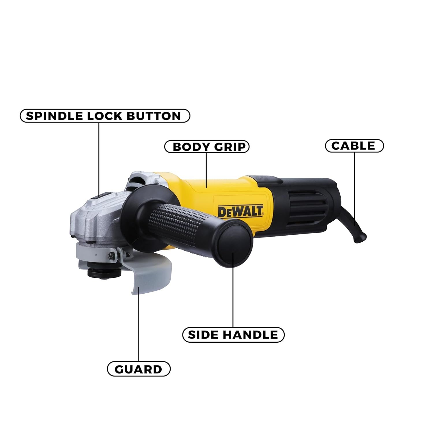 DEWALT DWE750T-IN,750Watt, 4" (100mm) Ultra SLIM Heavy Duty Angle Grinder Engineered For Heavy Duty Applications with Spindle Lock and Toggle Switch