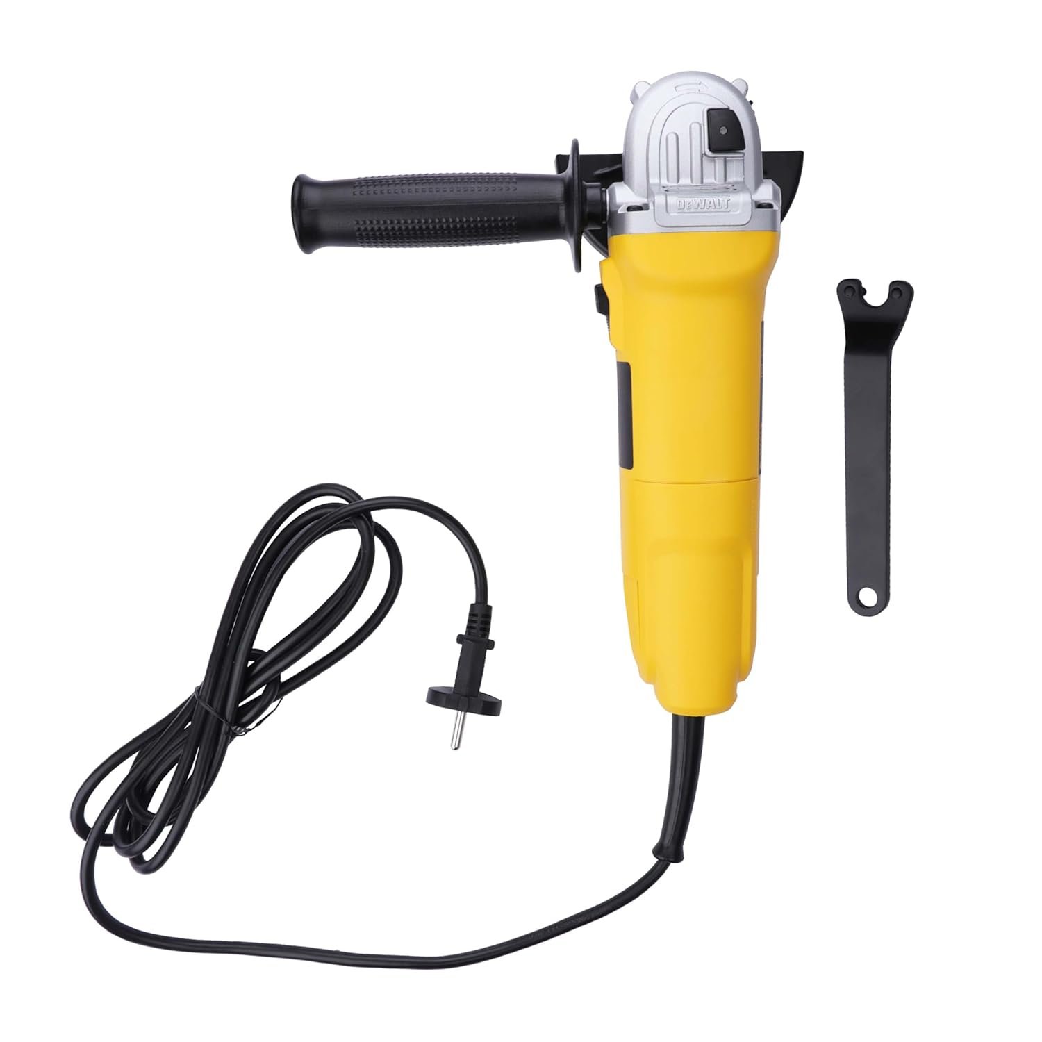 DEWALT DW802-IN, 850W, 4'' (100mm) Heavy Duty Angle Grinder Engineered For Heavy Duty Applications with Spindle Lock and Slide switch, 2 Year Warranty (SIDE HANDLE INCLUDED)