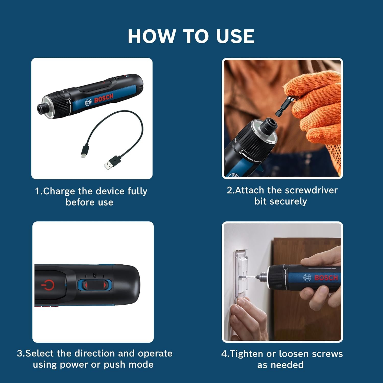 BOSCH GO 3.0 Professional Screwdriver Kit | 9-Piece Screwdriver Bit Set| 2.0Ah Battery | Speed 360 RPM | Torque 5/2 Nm | Push Start and Smart Stop | ¼" HEX Universal Bit Holder| 1 Yr Warranty
