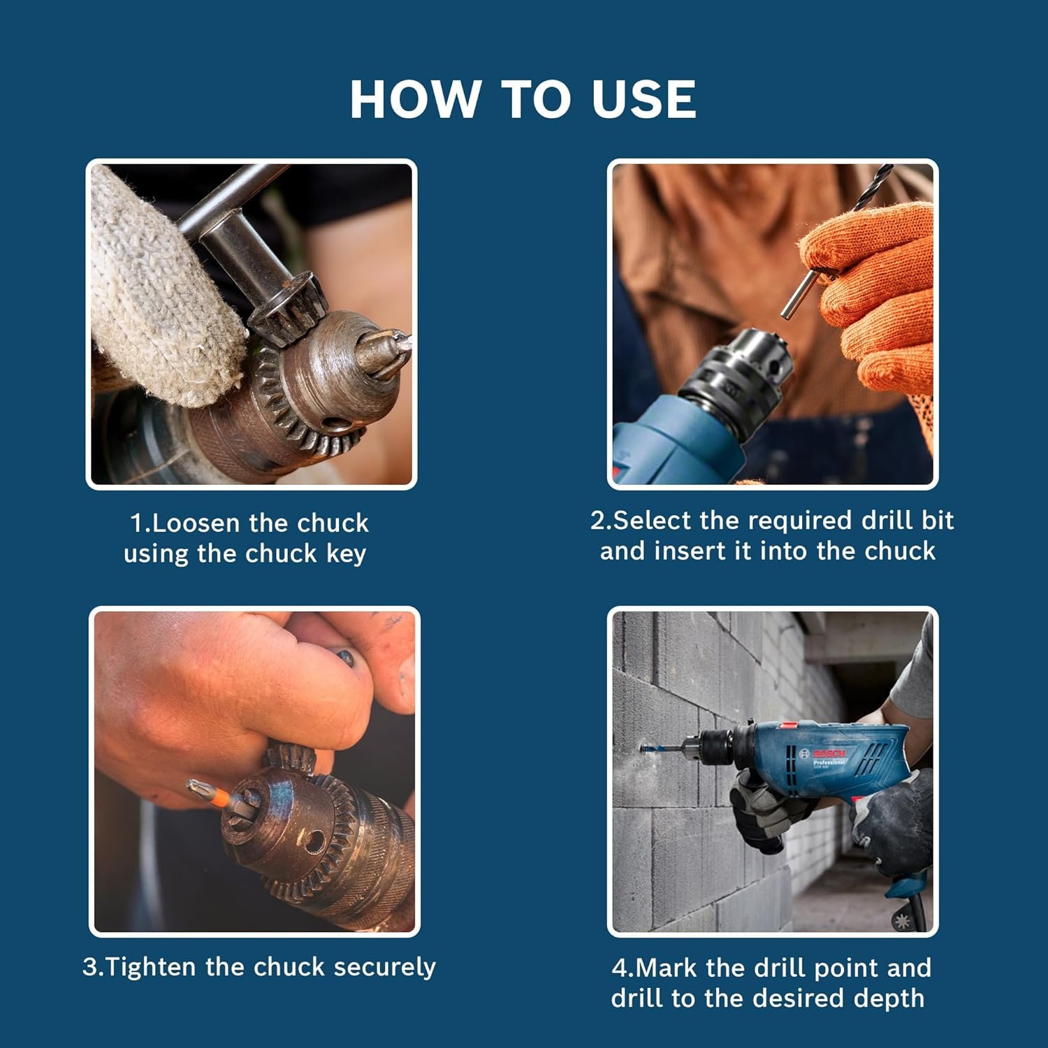 BOSCH GSB 600 Corded Electric Impact Drill, 100Pcs Accessory Set | 600 W Motor | Speed of 3000 RPM | Rated Torque of 1.4 Nm | Impact rate of 48000 BPM | Double Insulation | 1 Year Warranty